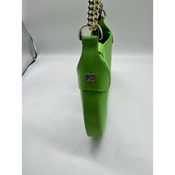 NWT Sandro Sweet Janet Chain Shoulder Bag Vert Pomme Green Apple Small Purse - Picture 5 of 15
